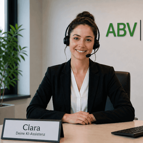 Porträt von Clara, der KI-Anrufassistenz der ABV|MAKLER GmbH